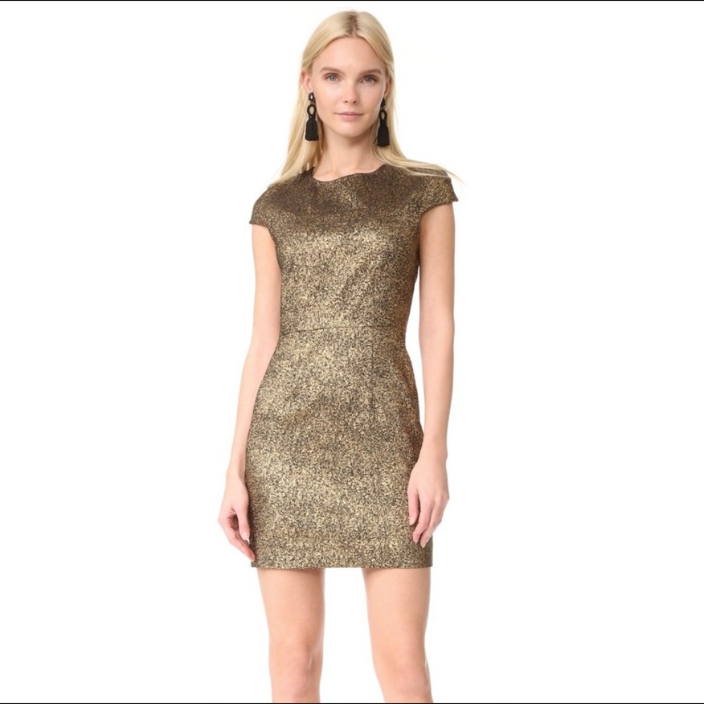 Diane Von Furstenverg Hadlie Gold Mini Dress 6